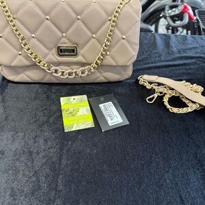 Badgley Mischka Quilted tan shoulder/CrossbodyBag